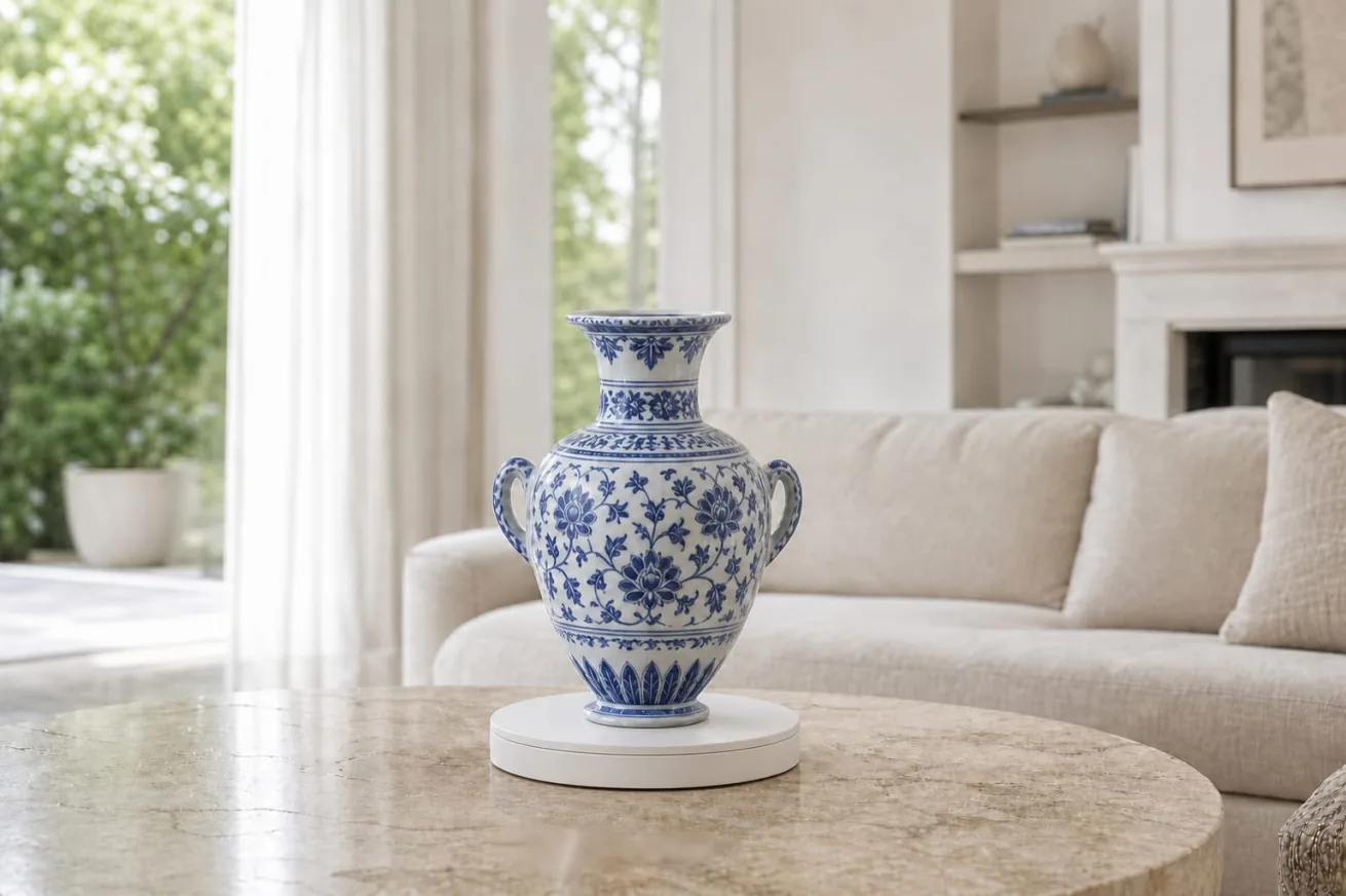 A valuable ceramic vase protected by an Apeiron Guard specialty sensor