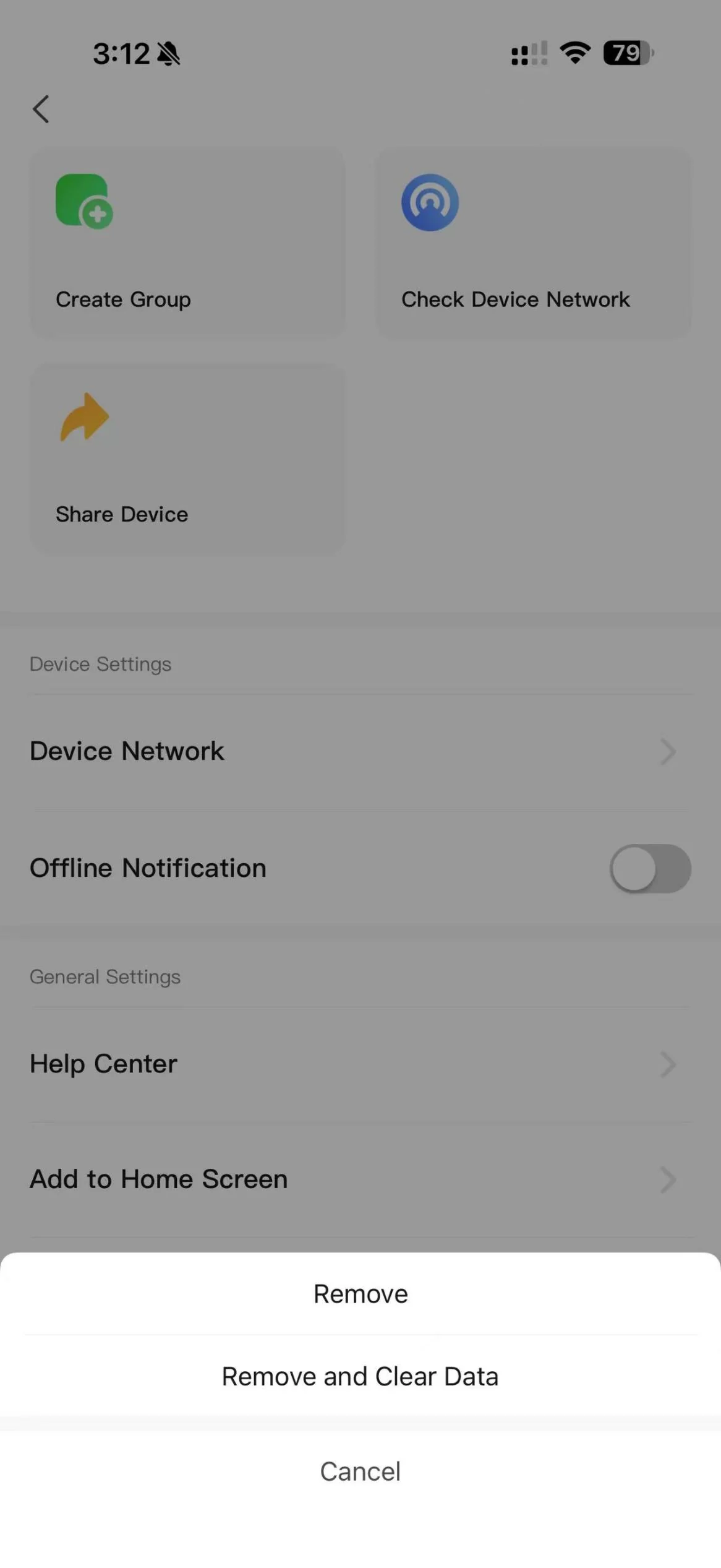 Remove Device 及 Remove and Clear Data 選項