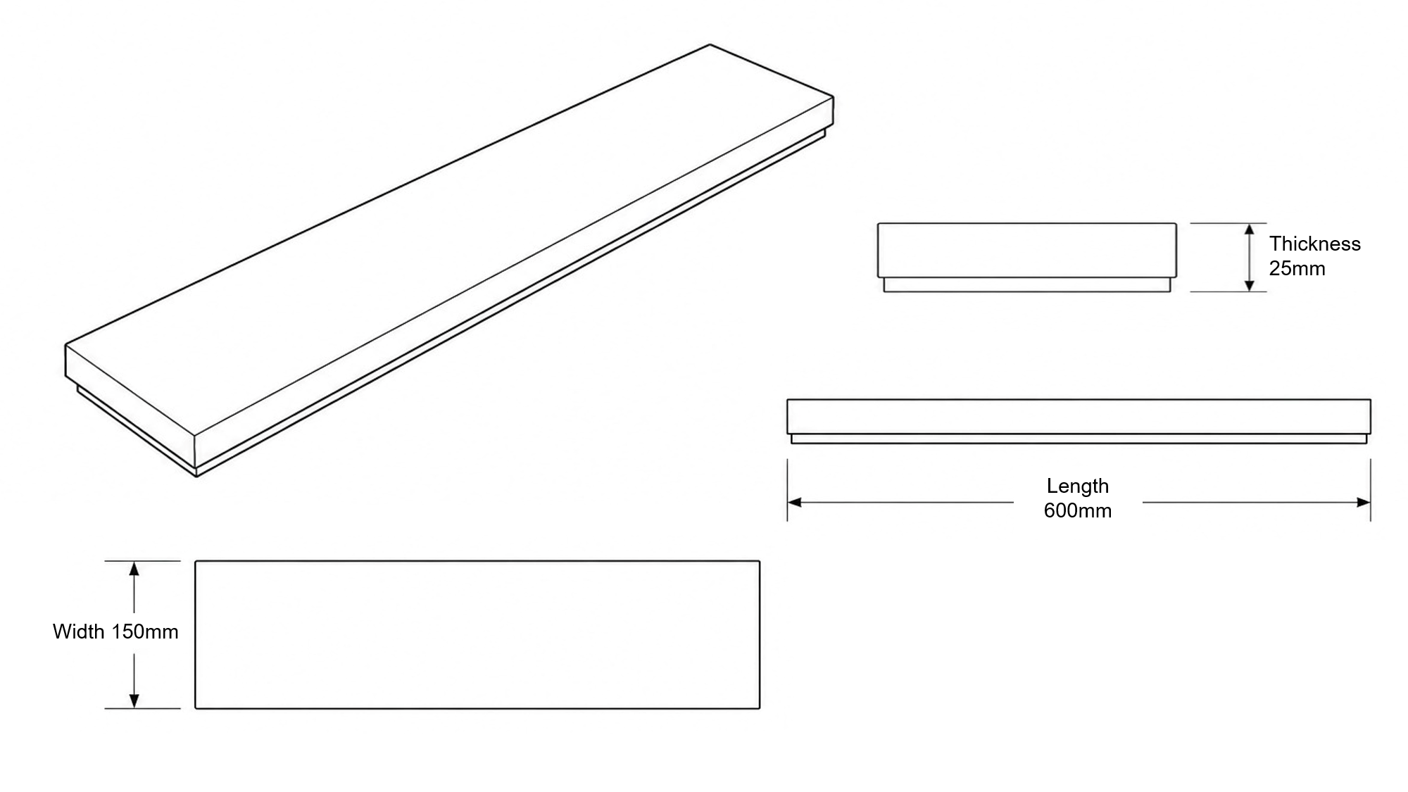 Approved technical dimension diagram for the Apeiron Guard Wall Top Climb Detection Sensor